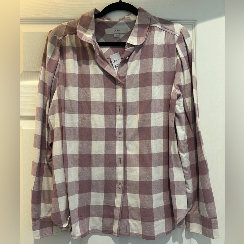 Mauve plaid button down